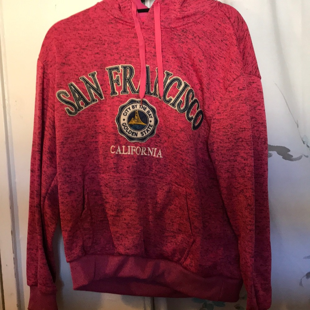 Pink with black hoodie